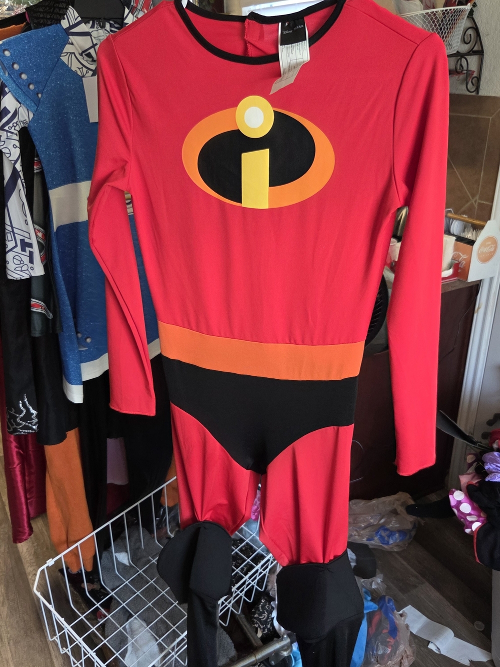 Disney Mrs Incredible Deluxe Costume Small Adult Womens Red Black Bodysuit